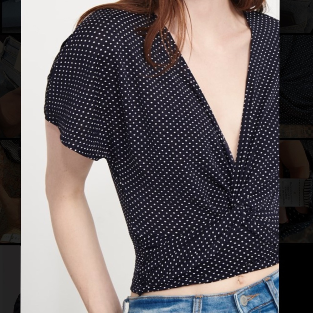 Dynamite Twist Front Blue Crop